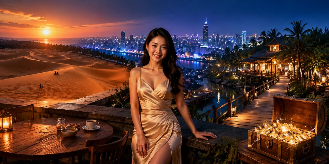 Người dùng Mũi Né sử dụng ứng dụng 937 Android bên bờ biển
