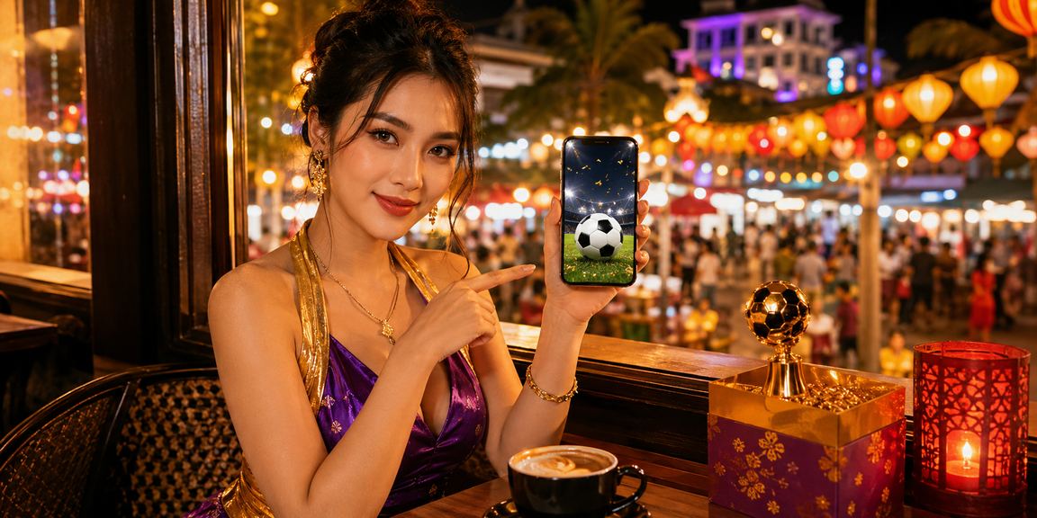 Du khách Phú Quốc vừa uống cà phê vừa theo dõi trò chơi trực tuyến buổi sáng